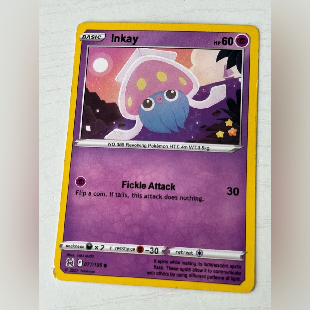 Inkay Hp 60 77 Pokemon Card 2022